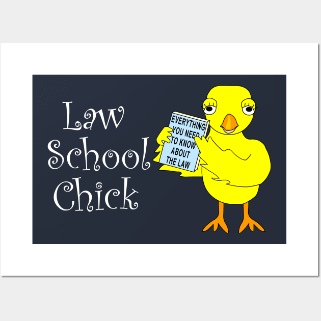 Law School Chick White Text Wall Art by Barthol Graphics